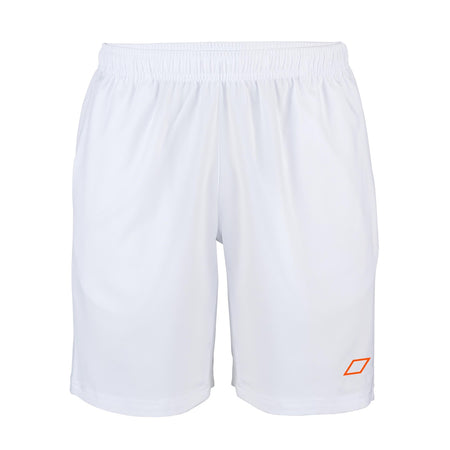 White Grays Mens Axis Halo Hockey Short in a lightweight woven fabric with an elasticated waistband and a small orange logo on the lower left leg.