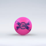 The Grays Novelty Hockey Ball 2026 is a bright pink ball with black abstract patterns, featuring the Grays logo and 3 star construction, shown against a light gray background.