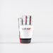 The Grays Anatomic Pro Hockey Glove by Grays features a white design with black and red accents, moulded knuckle armour, padded fingers, and the Grays logo on the back, shown against a plain white background.