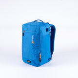 The Grays XI Gen 4 Rucksack is a sky blue sports backpack featuring a front zip pocket, orange zipper pulls, stick loop, and the Grays logo on the front, shown against a plain white background.