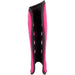 The Grays G600 Hockey Shinguard by Grays is pink and black with ventilation slots and a lightweight polymer shell for impact protection, shown against a white background.