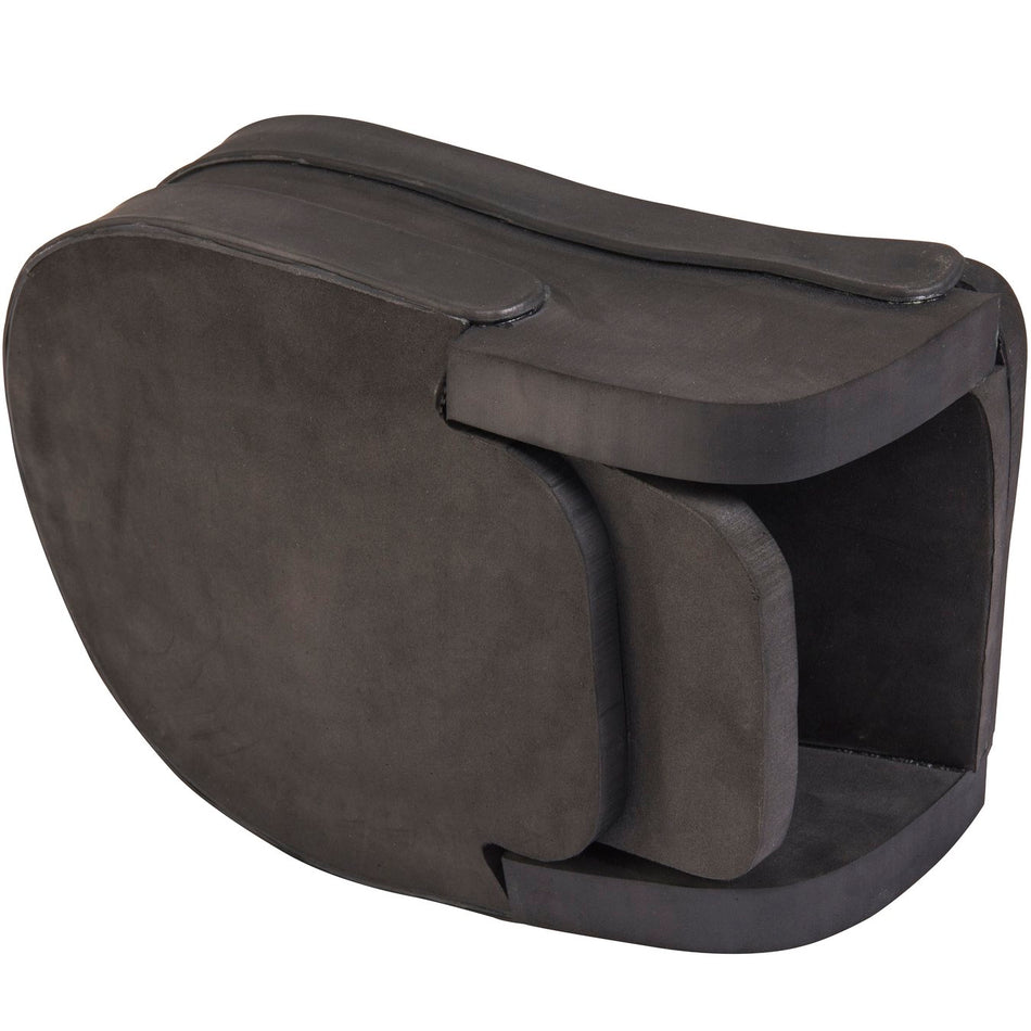 The Grays Nitro GK Hand Protector (Left hand only) by Grays is a black, abstract, ergonomic guard with smooth curves, layered interlocking sections, and an open rectangular space at one end.