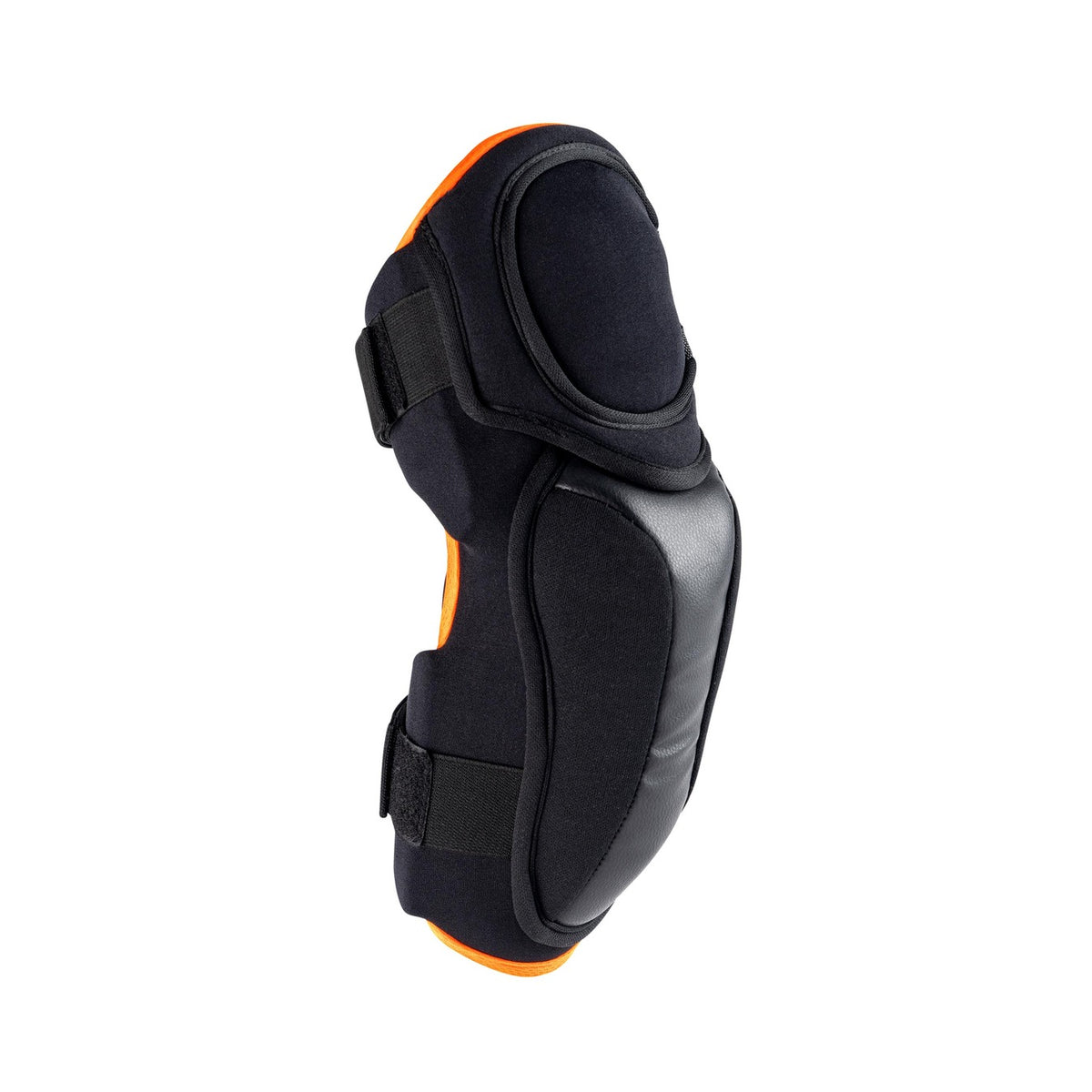 Grays Elite GK Arm Guards by Grays, black and orange with reinforced elbow padding, adjustable straps, and a lightweight padded design for superior impact protection, shown isolated on a white background.