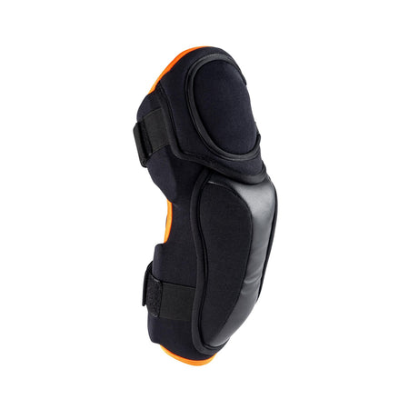 Grays Elite GK Arm Guards by Grays, black and orange with reinforced elbow padding, adjustable straps, and a lightweight padded design for superior impact protection, shown isolated on a white background.