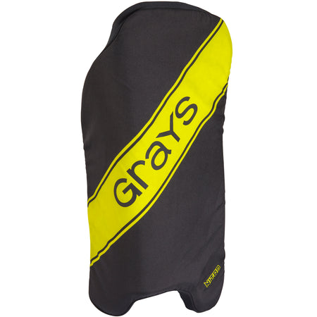 Black and yellow Grays Nitro Indoor Pad Covers with an elastic design, featuring the Grays brand name printed diagonally across the front.