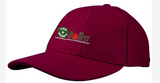 The Gray Nicolls Heavy Rollers CC Melton County Cap is a maroon senior-sized cricket cap, featuring an embroidered logo with a green circle and "The Heav Rollers" in white, green, and orange on the front for classic style.
