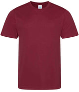 The Gray Nicolls Hatherley & Reddings CC Academy Tee Shirt, a plain maroon short-sleeve crew neck, is shown on a white background and offered in junior and senior sizes.