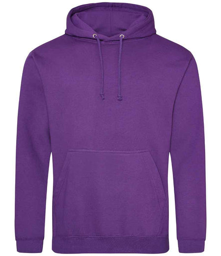 The Martin Berrill Sports Hawkeswood Royals Hoody is a plain purple sweatshirt with a front pocket and drawstrings, inspired by the Hawkeswood Royals Purple Tee Shirt, shown against a white background.