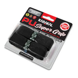 A pack of two Karakal PU Super Grip racket grips in plain black, presented in clear packaging with Karakal branding.