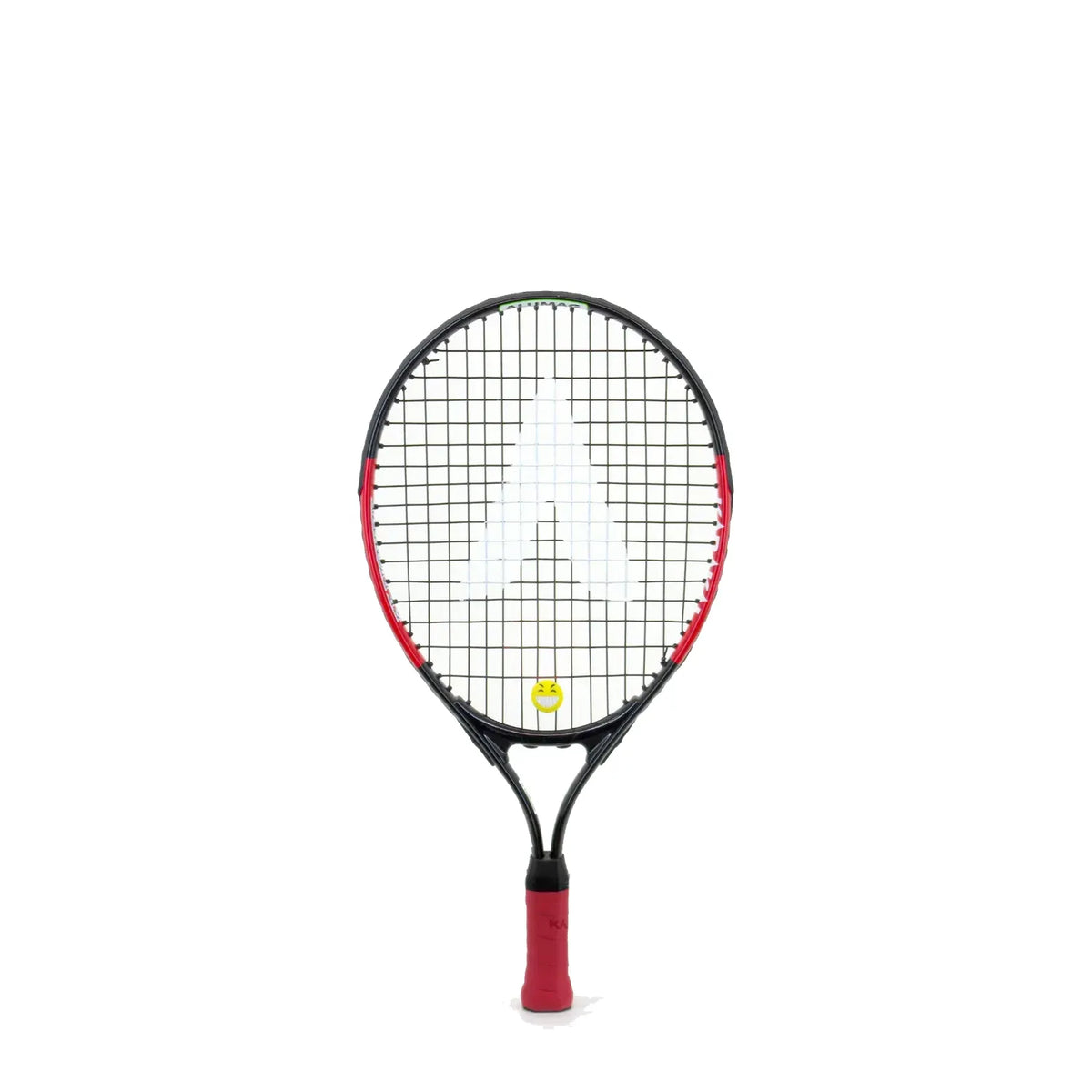 The Karakal Flash Junior Tennis Racket by Karakal features a red and black frame, black strings, and a red handle—ideal for young players seeking a quality junior tennis racket.
