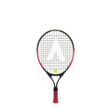 The Karakal Flash Junior Tennis Racket by Karakal features a red and black frame, black strings, and a red handle—ideal for young players seeking a quality junior tennis racket.