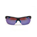 Sunwise Kennington Black (with Cricket Lens) sunglasses by Sunwise, featuring semi-rimless frames and mirrored purple-tinted lenses that enhance red balls, are shown facing forward on a white background.