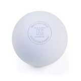 A white Mastersport Lacrosse Ball by Mastersport, meeting NCAA and NFHS specs, with "MADE IN CHINA" above the logo, shown from above against a white background.