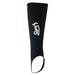The Kookaburra Hockey Shin Sleeves by Kookaburra are black calf compression sleeves with a white bird logo, featuring a stirrup design and open foot area for wear over the lower leg like shin guard sleeves.