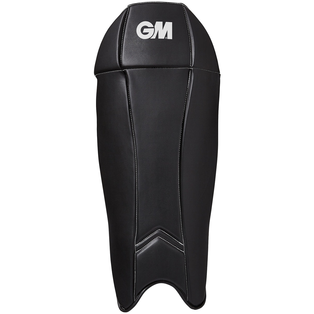 The Gunn & Moore Maxi 606 Wicket Keeping Pads 2026 are lightweight black pads with white stitching and the GM logo, featuring a curved design for comfort and durable protection—ideal for long innings.