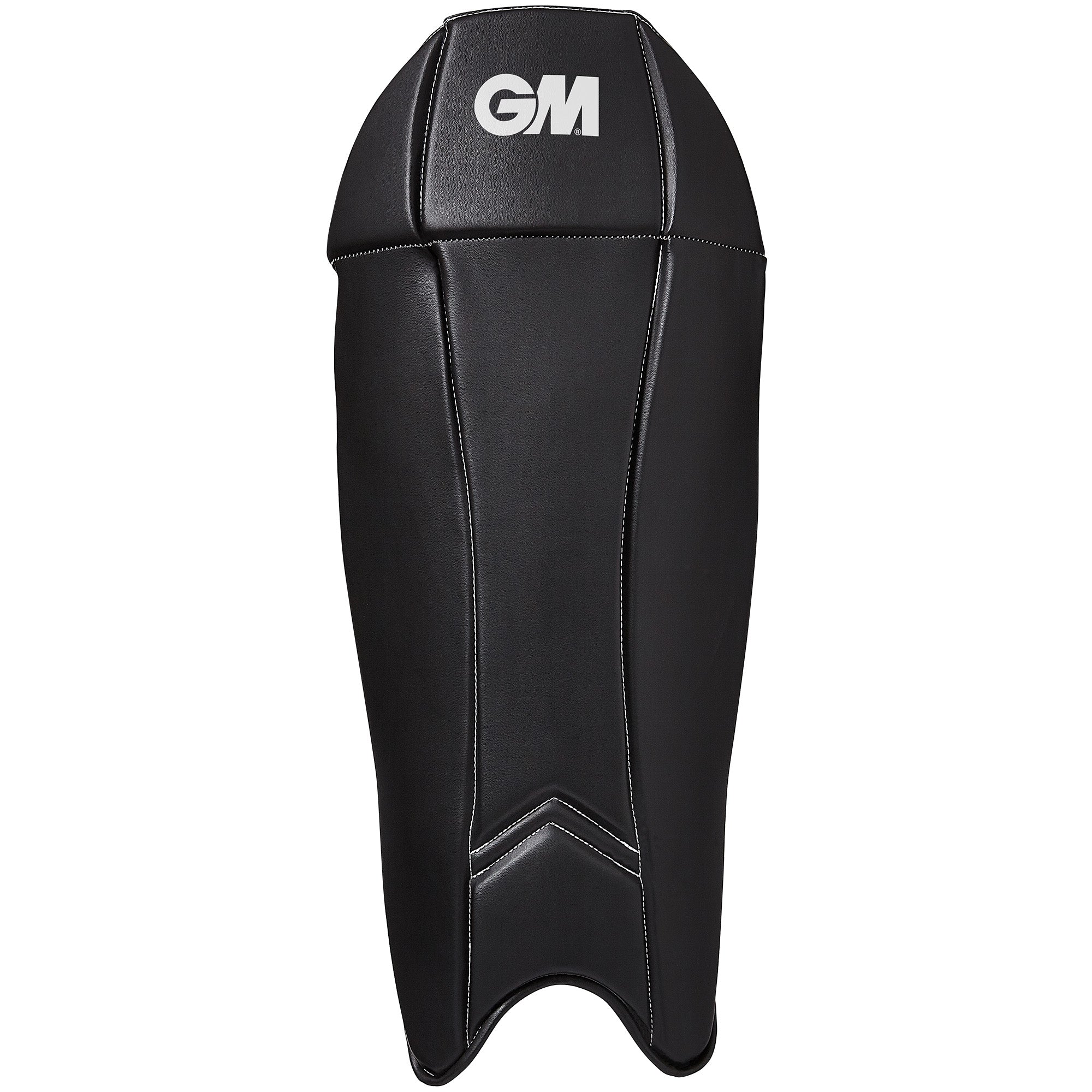 The Gunn & Moore Maxi 606 Wicket Keeping Pads 2026 are lightweight black pads with white stitching and the GM logo, featuring a curved design for comfort and durable protection—ideal for long innings.