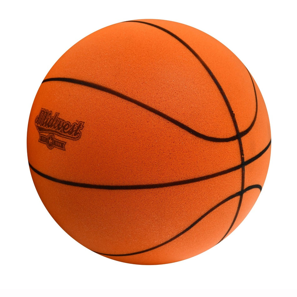 Midwest silent foam basketball in orange, official size 7 (24cm)