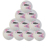 The Mitre Intercept Netball (Ten Pack) by Mitre is perfect for training sessions or team practice, offering multiple quality netballs similar to those used in group drills.