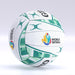 The Gilbert Hype Match Netball Ten Pack by Gilbert features white rubber netballs with green and teal patterns, the World Netball logo, textured surfaces for match and training use, shown on a pale gradient background.