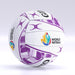 The Gilbert Hype Match Netball Ten Pack features white netballs with purple geometric patterns and the full-color World Netball logo. Ideal for matches or training, these quality rubber balls display the GILBERT brand and purple symbols on a light gradient background.