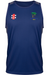 The Gray Nicolls Old Down CC Pro Performance Vest features a small red and white chest logo, a yellow and green tree emblem with "1847" on the right, and mesh side panels for breathability, ideal for intense training.
