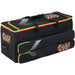 The Gunn & Moore Original Easi-Load Wheelie 2026 is a large rectangular black cricket bag with neon yellow and orange trim, carrying handles, heavy-duty wheels, expandable storage, and two zippered side pockets.