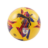 The Puma Orbita 3 Sky Bet EFL Football 24/25 features a yellow/multi design with geometric patterns, a large black Puma logo, and the Sky Bet EFL badge. Built for shape retention and a soft touch.