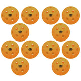 Set of twelve Wilks Indoor Pickleball balls, each orange with 26 holes and "WILKS" branding. Arranged in four rows of three, these lightweight balls are ideal for fast-paced indoor games.