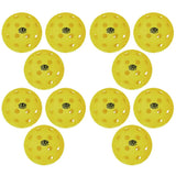 Twelve Wilks Wilkes Outdoor Pickleball 40 holes, featuring high-visibility and durable construction, each with a black Wilks logo. The pickleballs are shown in a grid pattern on a white background.