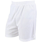 The Reydon Sports Precision Attack Shorts - Junior are plain white polyester athletic shorts with an elastic waistband and no visible logos or patterns, shown on a white background.