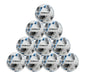A ten-pack of Precision Fusion+ FIFA Basic Training Balls by Precision Training, featuring blue and black geometric designs—ideal as durable soccer balls for practice or as FIFA Basic Match Balls.
