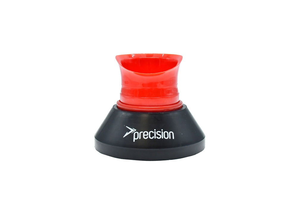 The Precision Training Rugby Telescopic Kicking Tee features a red and black cap with "precision" on the base, perfect for rugby players looking for an adjustable kicking tee for practice.