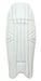 The Hunts County Platinum Wicket Keeping Pad is a single white, lightweight pad with stitched detailing and padded sections, offering test level protection. Shown from the front against a plain background. Brand: Hunts County.