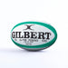 A Gilbert G-TR7000 Training Ball - Size 4.5 in white and green is displayed against a plain background, clearly showing the Gilbert brand—perfect for skill development.