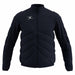 The Gilbert GTS Full Zip Jacket by Gilbert comes in dark navy, featuring long sleeves, padded design, a front zipper, high collar, diagonal stitching for style and warmth, and a small white logo on the left chest.