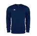 The Gilbert Atom Sweatshirt by Gilbert is a navy blue long-sleeve crewneck made from soft cotton fleece, featuring ribbed cuffs, hem, and a small white logo on the left chest. Displayed against a plain white background.