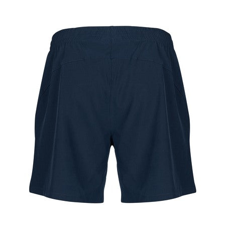 The Gilbert Photon Rugby Shorts Women by Gilbert are navy blue, feature an elastic waistband and a simple, unadorned back—perfect as women’s rugby shorts or for lightweight training sessions.