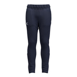 The Gilbert Atom Training Trousers by Gilbert are navy blue polyester joggers with a tapered leg, elastic waistband, and small white logo on the left hip, shown against a plain white background.