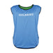 The Gilbert Rugby Reversible Training Bib is a sleeveless adult team bib in blue with black trim and "GILBERT" in white across the chest, shown on a white background.