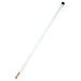 An Aresson Wooden Rounders Post with Safety Pommel (1.2m) by Aresson is placed diagonally on a white background, featuring a black safety pommel at one end and a metallic-look section at the other.