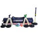The Aresson Rounders Games Set by Aresson includes bats, balls, posts, bases, a scorebook, and a large navy bag, all displayed on a white background—ideal senior sports equipment for batting and fielding practice.