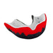 The Gilbert Viper Pro 3 Mouthguard by Gilbert is shown in Black/Red with a jagged pattern. Designed for the upper teeth, this boil and bite mouthguard offers customizable protection for athletes.