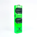 The Gilbert Hit 360 Tackle Bag is a tall, rectangular green bag with black HIT ZONE sections and Gilbert branding, designed for rugby tackle training and safety by clearly marking the correct legal tackle height.