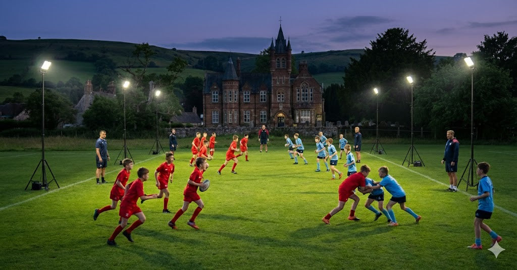 AI Illustration of a six unit setup with a junior training session underway.