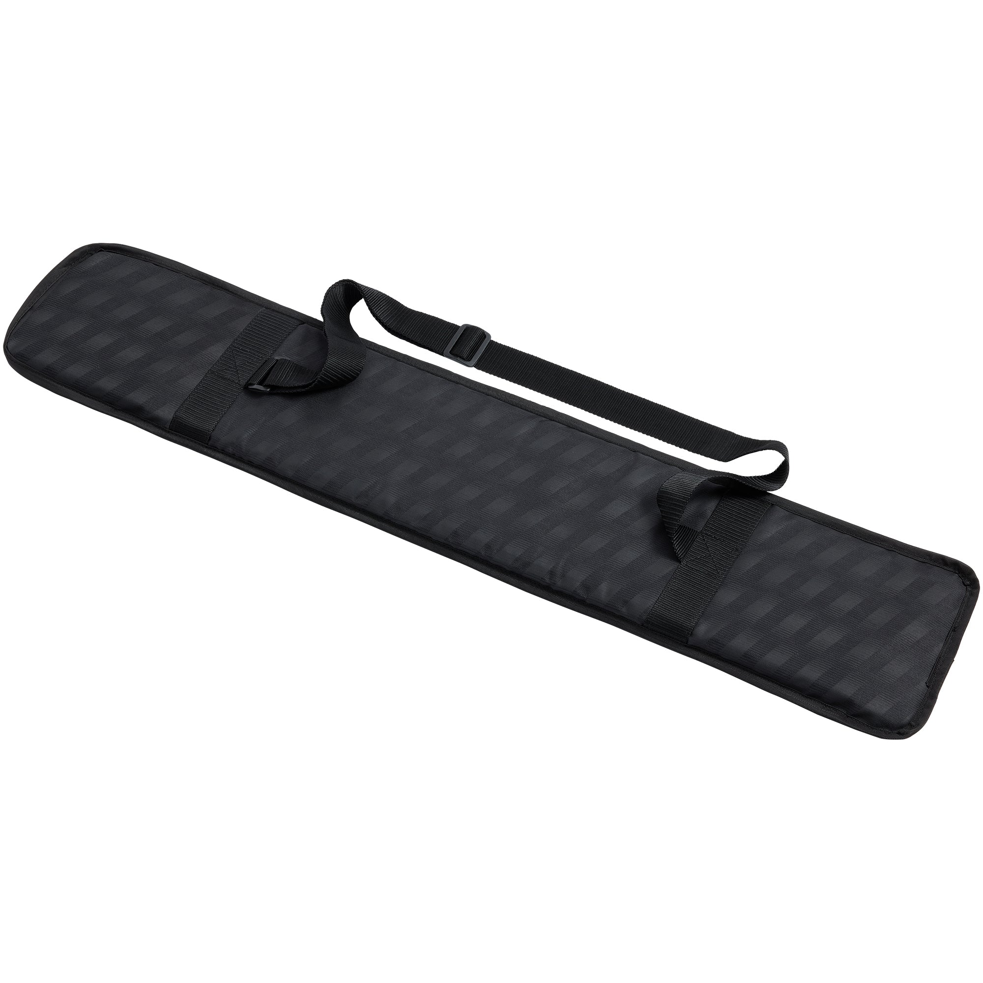 The Gunn & Moore Full Length Bat Cover 2026 is a black, rectangular padded case with a subtle checkered pattern, carry strap, and two handles. Water resistant for protection, it is shown laid flat on a white background.