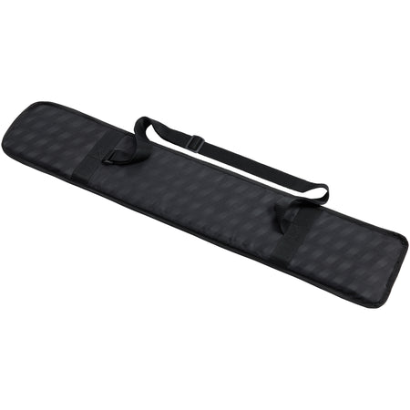 The Gunn & Moore Full Length Bat Cover 2026 is a black, rectangular padded case with a subtle checkered pattern, carry strap, and two handles. Water resistant for protection, it is shown laid flat on a white background.