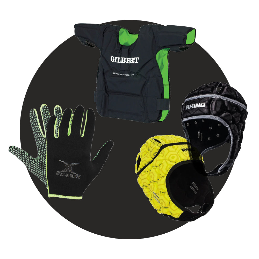 Rugby Protection, Scrum Caps, Body Armour & Gloves