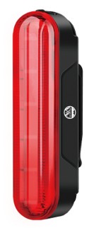 The Six Peaks Cycling Rear Light by Six Peaks is a compact, oval red USB-rechargeable rear bike light with a black casing and side clip, designed to enhance rear visibility and safety.