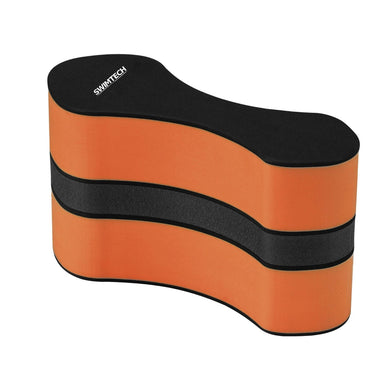 The SwimTech Ergonomic Pull Buoy supports swimmers’ legs during training, helping improve stroke technique. Made by SwimTech, it features an orange and black contoured hourglass design for comfort and stability.