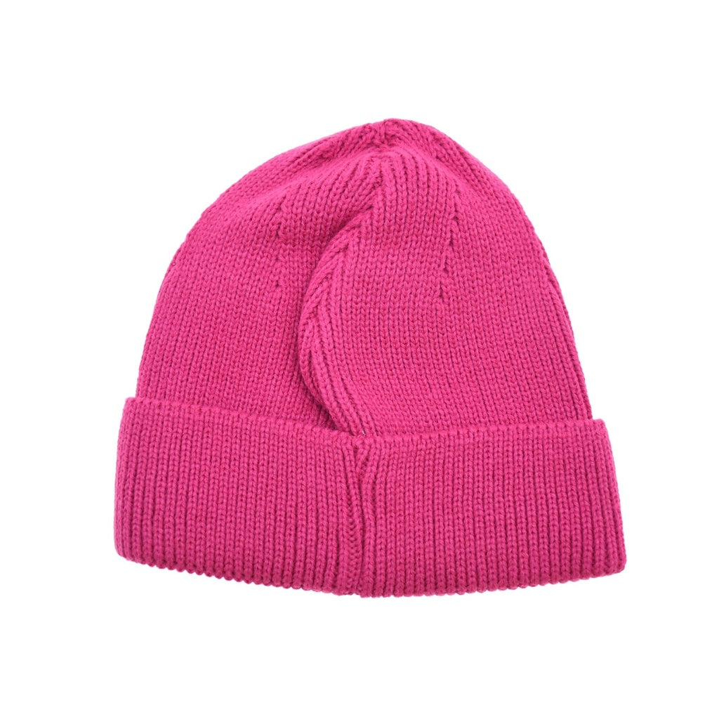 The Six Peaks Beanie by Six Peaks comes in hot pink and features a knit design with a folded cuff, shown on a white background—an ideal winter hat to brighten up cold days.
